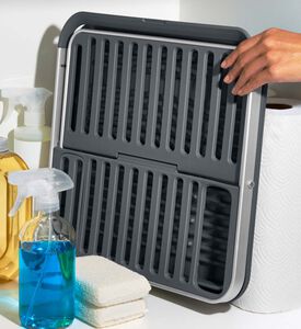 رف أطباق مسطح من الألومنيوم قابل للطي