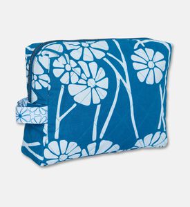 Karma on the Rocks Kiku Blue Medium Makeup Pouch, Packshot View