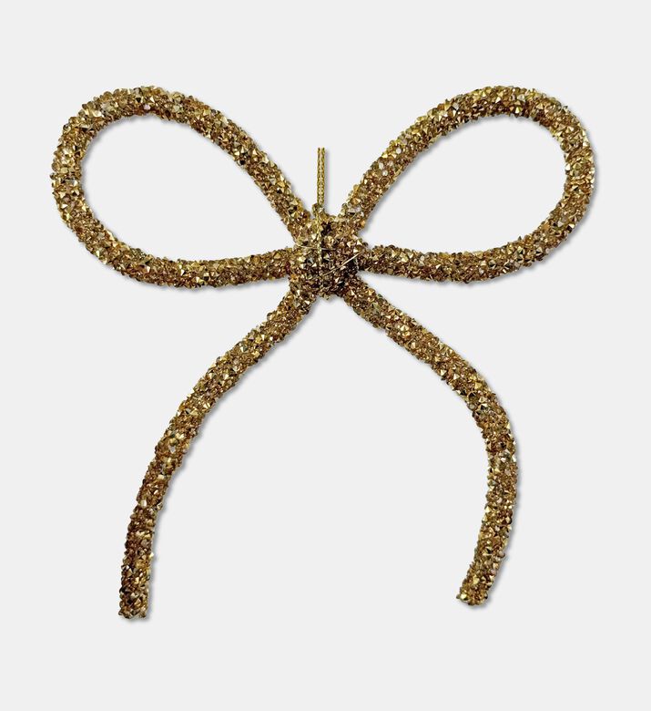 Shishi Ornament Diamond Beads Bow, Gold, 13-cm, Packshot View