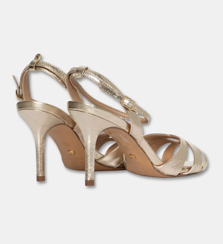 Arezzo Crisscross Metallic Heeled Sandals, Light-grey, Eu-39, Packshot View