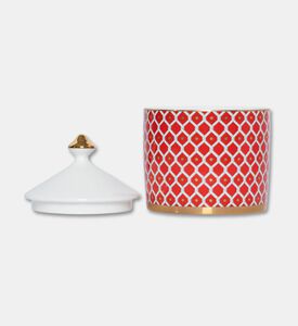 Imperial Gold-toned Knob Red Lattice Sugar Pot, Packshot View