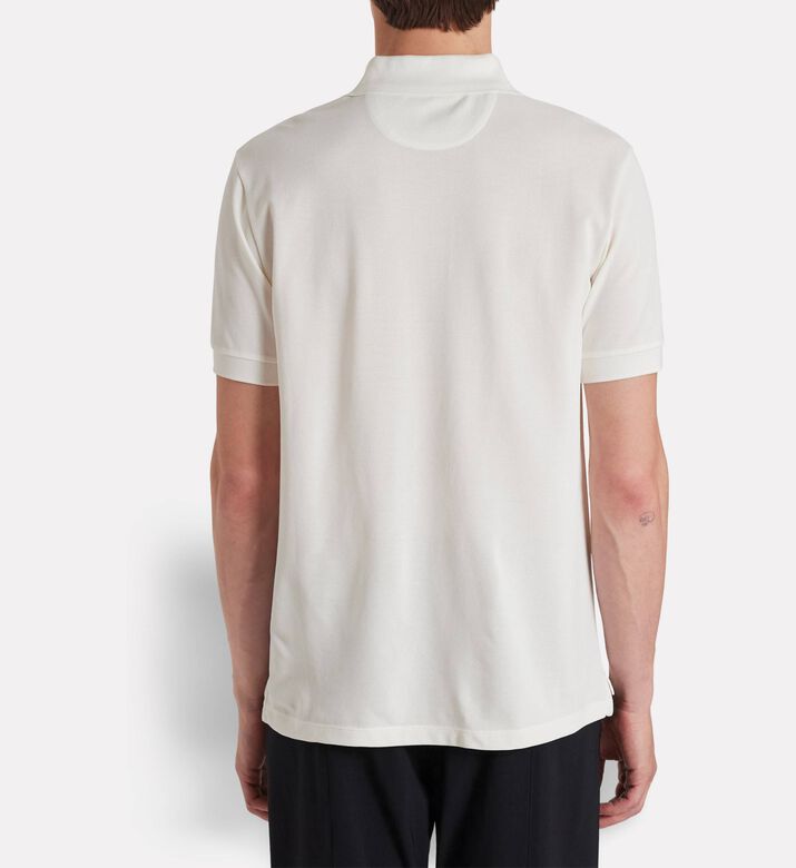 Paul Smith Contrasting Stripe Placket Polo Shirt, White, L, Model View