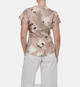 Soeur Fedora Draped-neck Printed Blouse, Model View