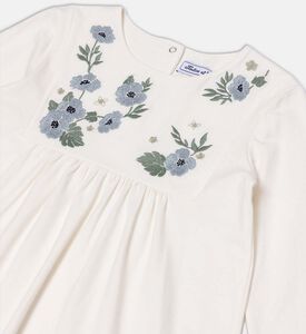 Ivory Jersey Embroidered Top