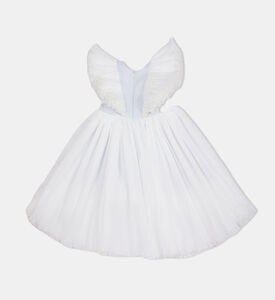 Girl Ruffled-sleeve Flared Dress