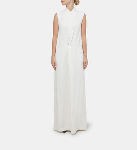 فستان برونوين ماكسي بعقدة أمامية