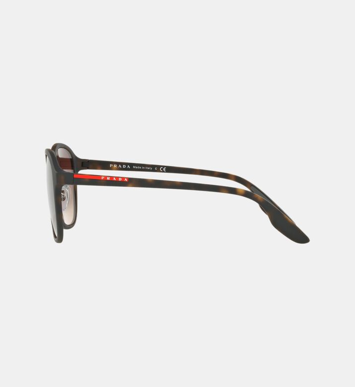 Round Side Stripe Design Sunglasses 55