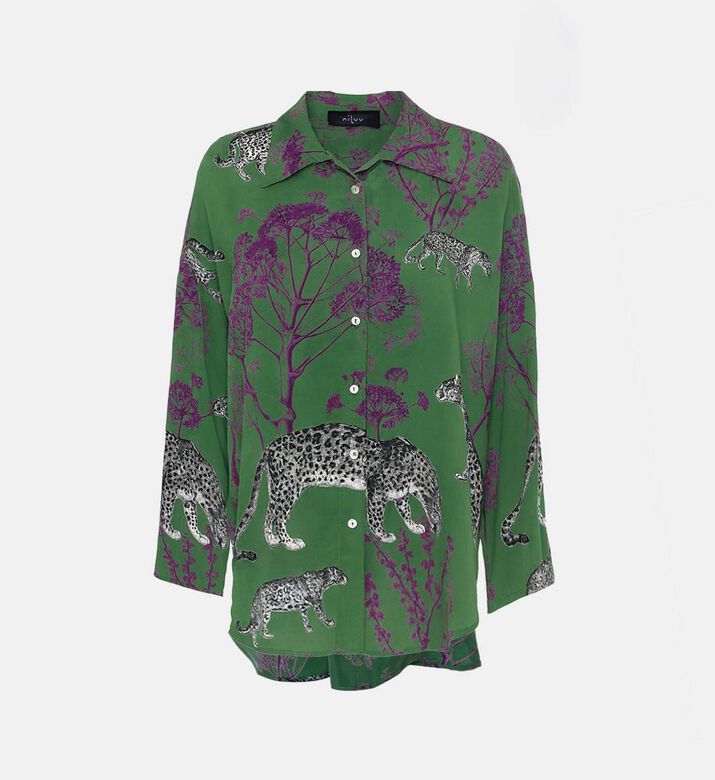 Niluu Animal-print Long-sleeve Shirt, Packshot View