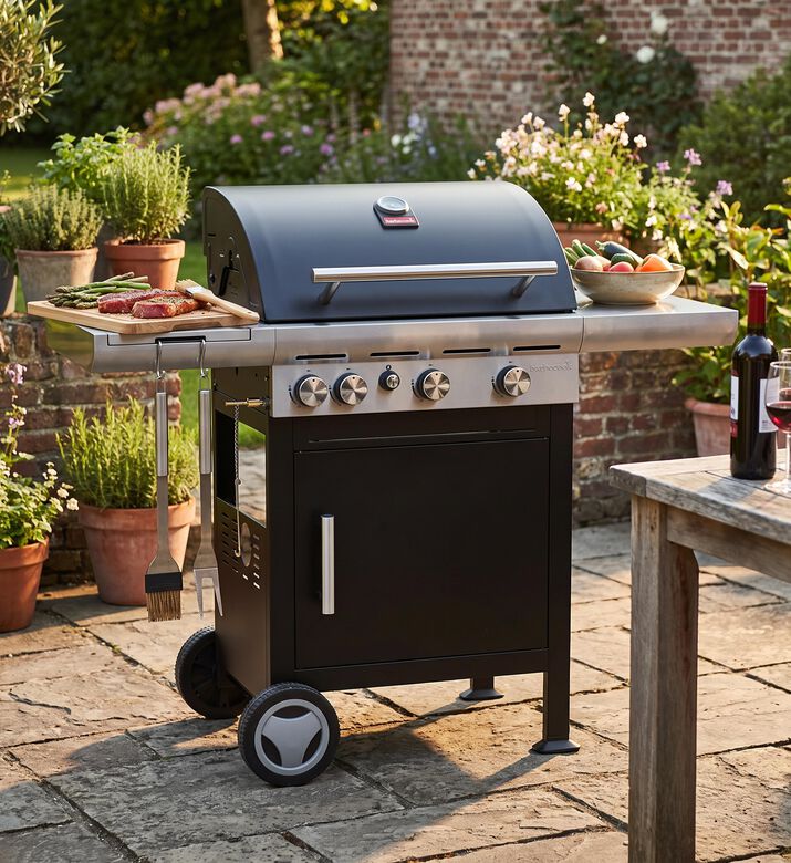 Barbecook Spring 3212 Side Burner Gas Barbecue, Packshot View