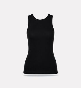 Ganni Logo-embroidery Sleeveless Top, Black, L, Packshot View
