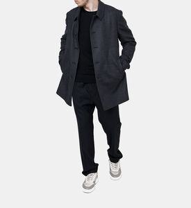 معطف ميدي صوف بصف أزرار