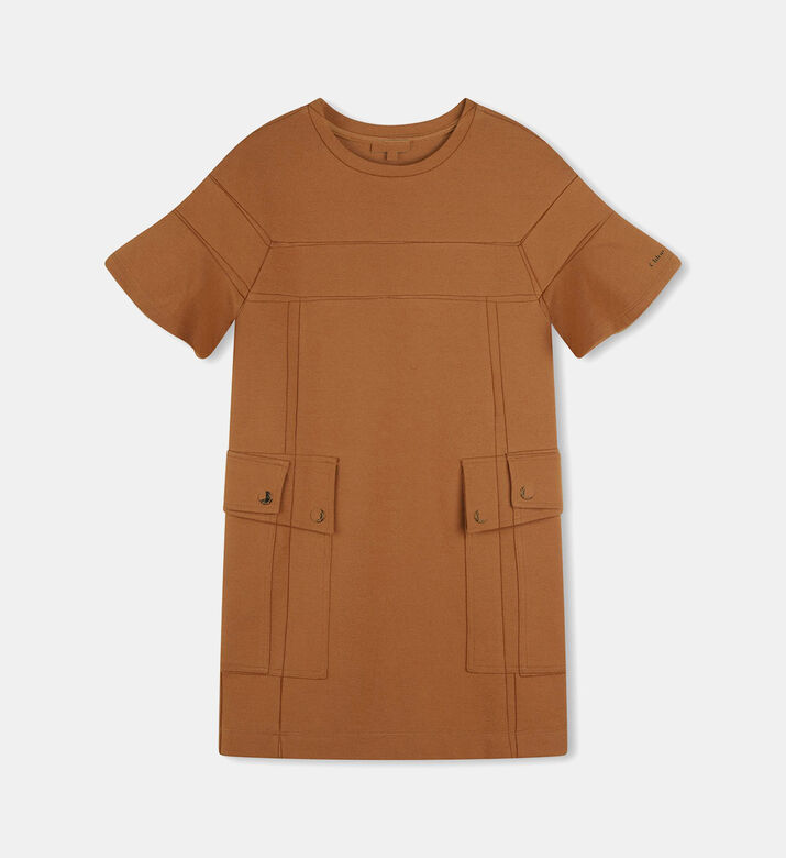 فستان ميلانو قصير قطن بنمط تيشيرت