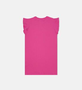 Cotton Teddy Bear-print Cap Sleeve Dress