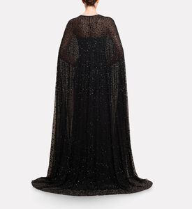 Michael Cinco Draped Cape Dress, Model View
