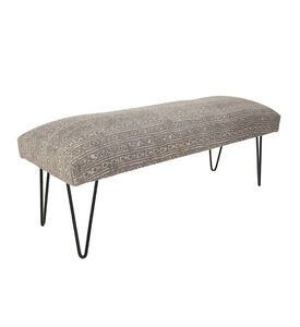 Cotton Iron Legs Durry Print Bench