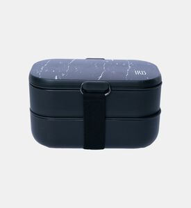 Iris Barcelona Bento Leaf-print Cutlery Lunchbox, Black, 1.35-l, Packshot View