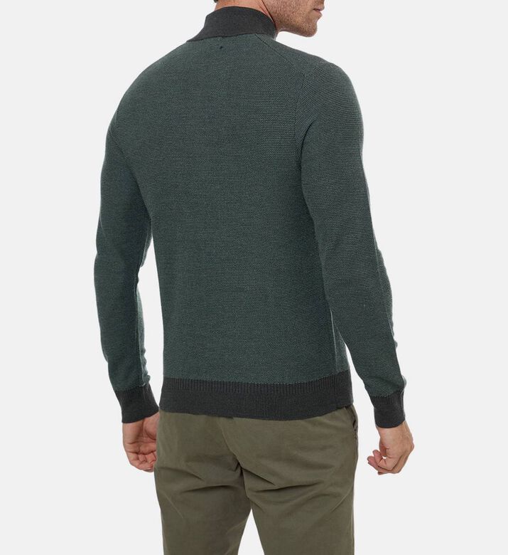 Hackett London Zip Fastening High Neck Sweater, Model View