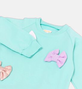 فستان مزين بعقدة ملونة