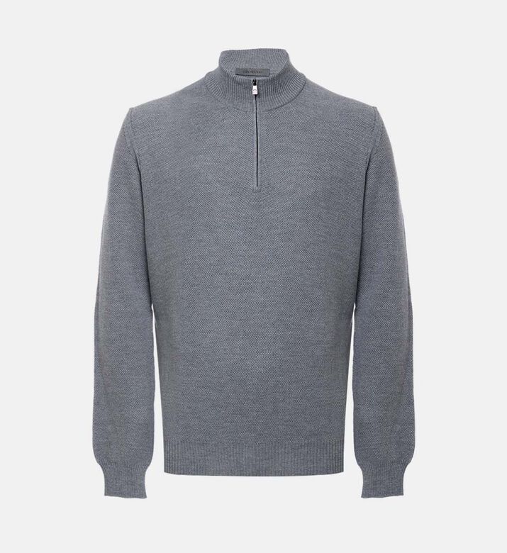 Corneliani Ribbed Half-zip Mock-neck Sweater, Packshot View
