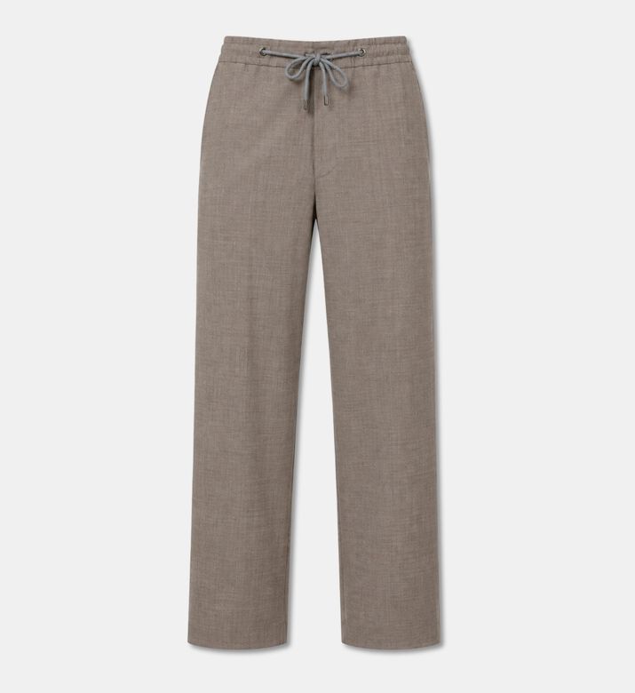 Corneliani Light Wool Drawstring Pants, Natural, 54, Packshot View