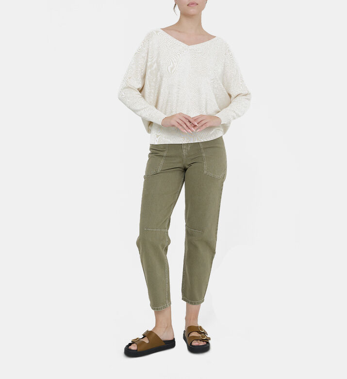 Open-back V-neck Cardigan