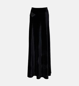 تنورة طويلة مخملية