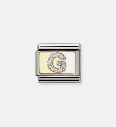 Composable Classic Link Silver Glitter Letter G Charm