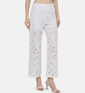 بنطال دانتيل بنقشة عريض الساقين