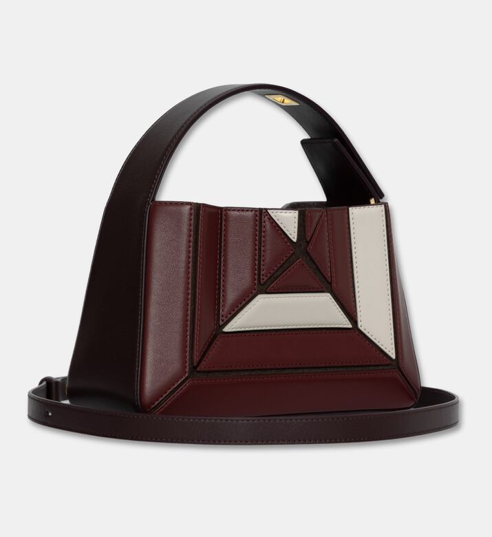 Mlouye Sera Mia Geometric Leather Bag, Bord-offwht, Packshot View