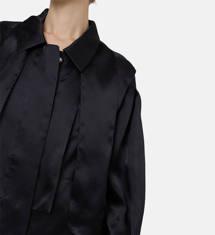 Satin Oversized Wrap Blouse