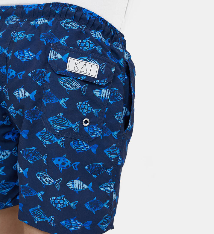 Men Aquarium Printed Swim Shorts