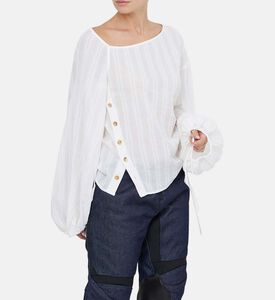 بلوزة قطنية مزينة بأزرار