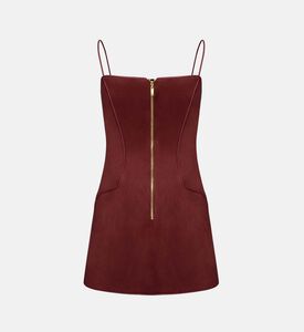 Eva Spaghetti Strap Sueded Dress Eva Spaghetti Strap Sueded Dress