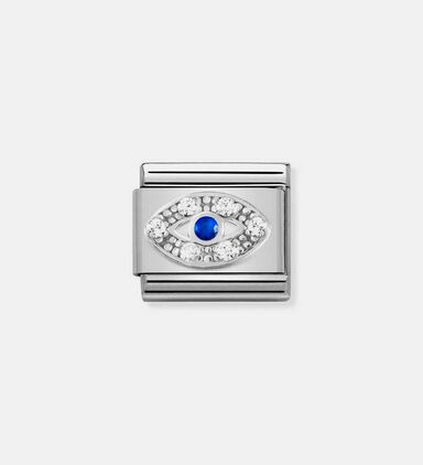Composable Classic Silver Cubic Zirconia Eye Link Charm