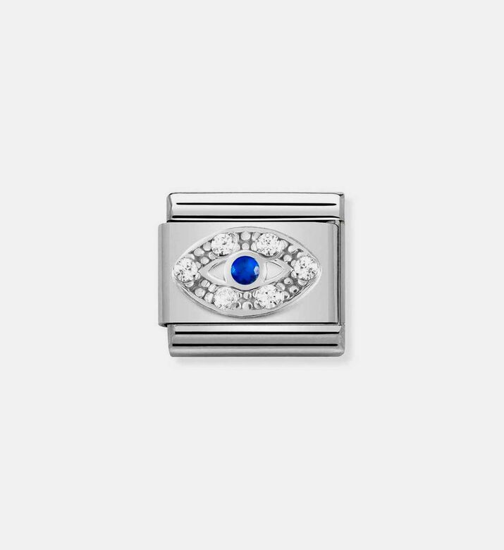 Composable Classic Silver Cubic Zirconia Eye Link Charm