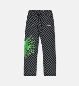 بنطال سبلاتر باني بنقشة مربعات