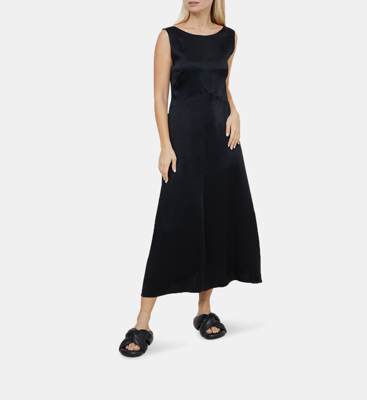 Sleeveless Boat Neck Midi Dress Sleeveless Boat Neck Midi Dress
