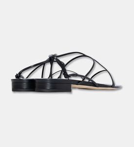 Studio Amelia Bias Asymmetric Strap Flats, Black, Eu-41, Packshot View