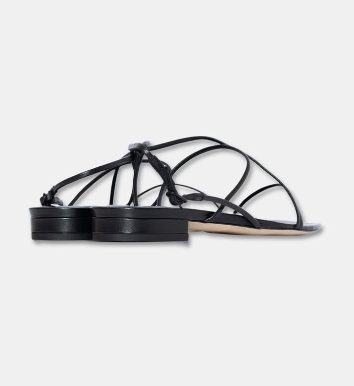 Studio Amelia Bias Asymmetric Strap Flats, Black, Eu-41, Packshot View