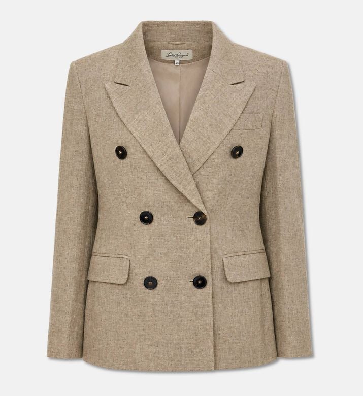 Luisa Spagnoli Linen Double-breasted Blazer, Packshot View
