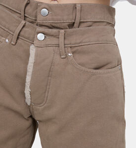 Double Waist Fur Pocket Baggy Denim Jeans