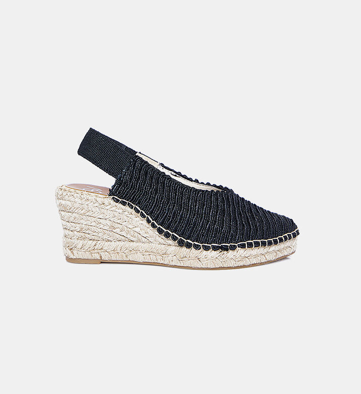 Textured Wedge Slingbacks