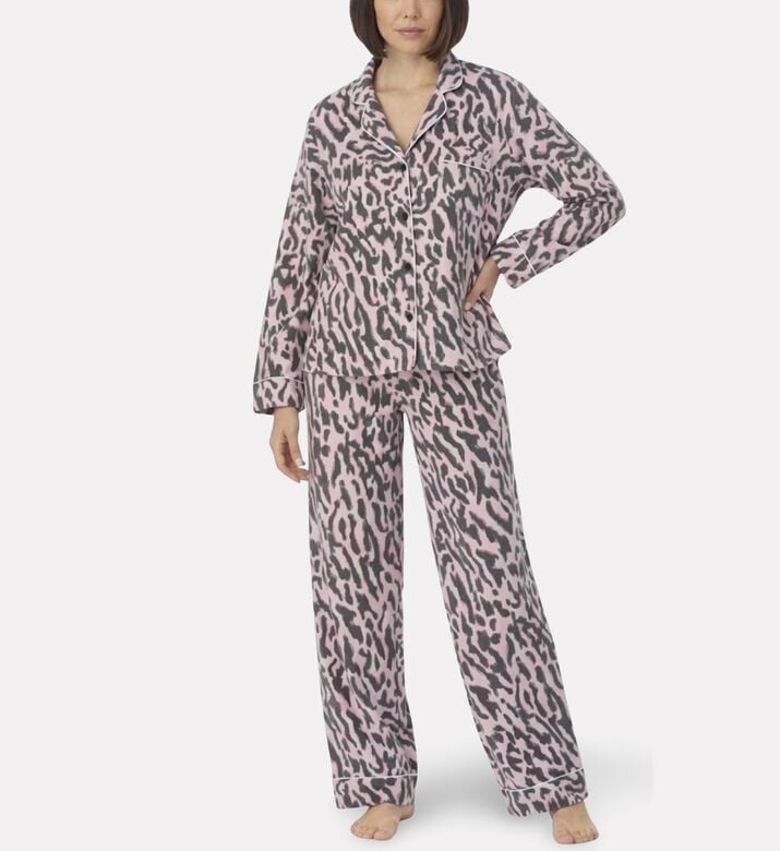DKNY Fleece Animal Print Pajama Set, Model View