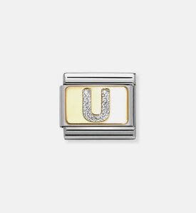 Composable Classic Link Silver Glitter Letter U Charm