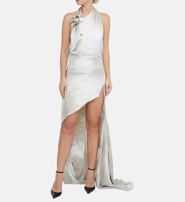 Flower-detail Asymmetric Gown Flower-detail Asymmetric Gown