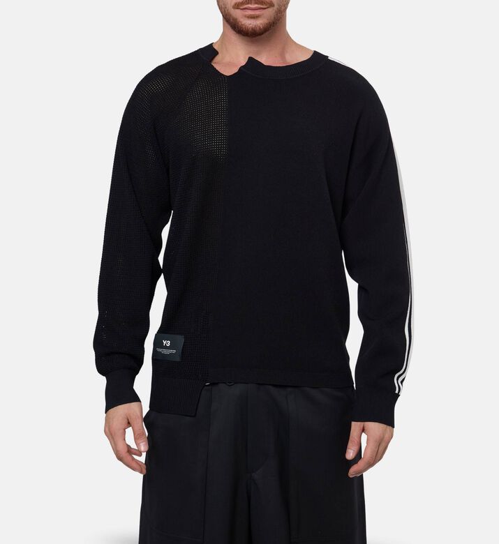 Y-3 Side Stripe-print Long-sleeve Top, Model View