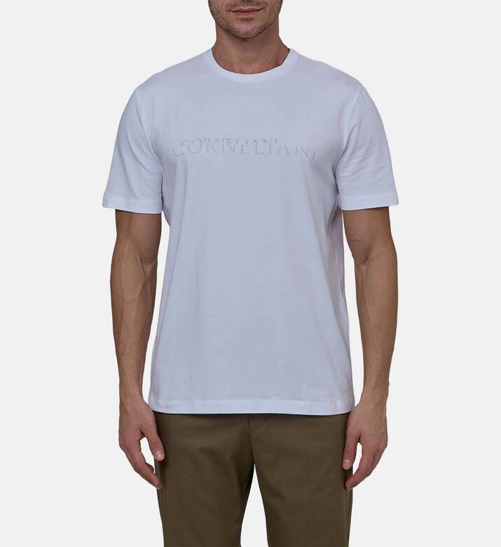 تيشيرت جيرسيه بياقة مستديرة مطاطي