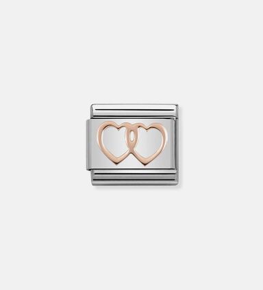 Composable Classic Rose Gold Double Hearts Symbol