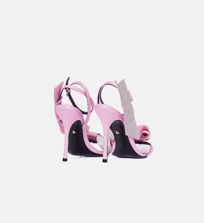 Crystal Embellishment Bow Mid Heels