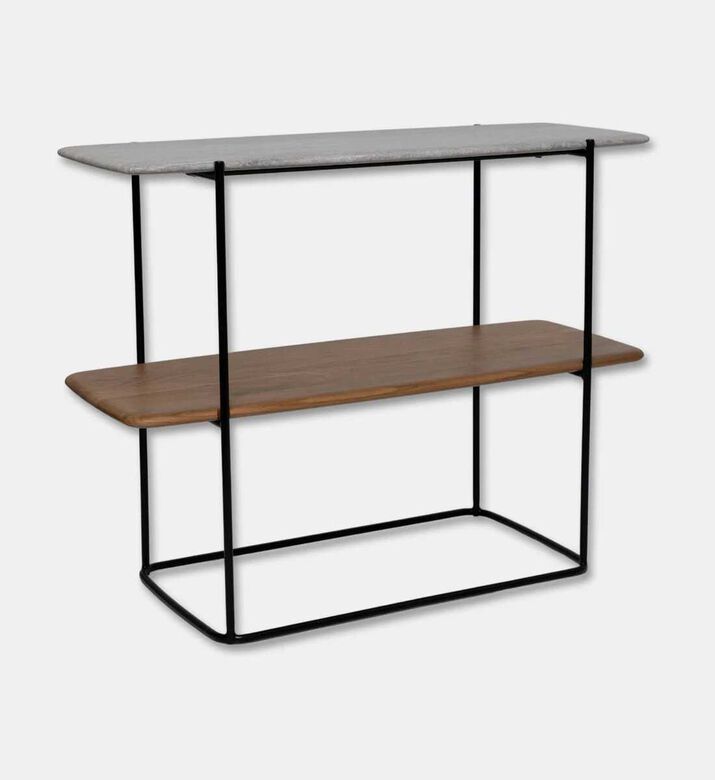 Home Deco and More Shard Single 2-shelves Shelving Unit, Oak, Packshot View